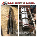 51/105 Doble tornillo cónico gemelo y barril para tubo perfilado de PVC Extrusora LIANSU LSP-160PVC 65/132 tornillo gemelo conico